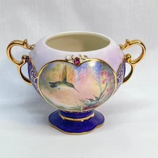 VTG Nature's Jeweled Hummingbird Cup Porcelain Ardleigh Elliott 4"Diax3"H *READ*