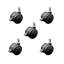 2 Inch Black Soft Wheel Office Caster with Brake Set of 5 Service Caster