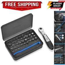37in1 S2 Steel Mini Ratchet Wrench Screwdriver Bit Set with 1/4" Hex Shank Ph...