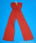 Vintage Barbie Doll Sized Red Jumpsuit Near Mint ~ 1960's - 1970's