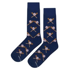 NWT Baseball Time Dress Socks Novelty Men 8-12 Blue Crazy Fun Sockfly