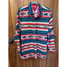 Roper Mens Southwestern Stripe Snap Front Long Sleeve Western Shirt X-Large