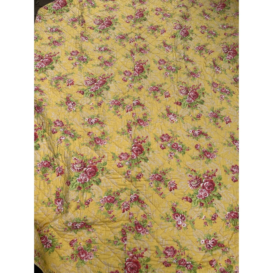 Edredón de algodón floral retazos The Company Store 62x88” reversible vintage floral Foto 2 de 4