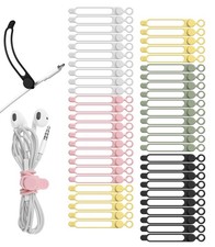 50Pcs Silicone Cable Ties Cord Organizer for Bundling Earphone, Phone Charger...