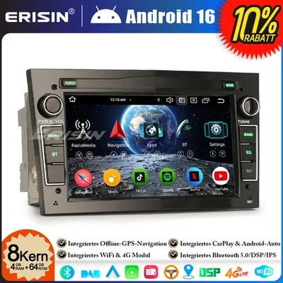 Android 16 Autoradio GPS DAB+ Opel Astra H Zafira Vectra Corsa C/D Signum Meriva - Bild 1 von 4