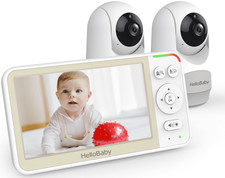 HelloBaby Video Baby Monitor Dual Camera with Remote Pan-Tilt-Zoom