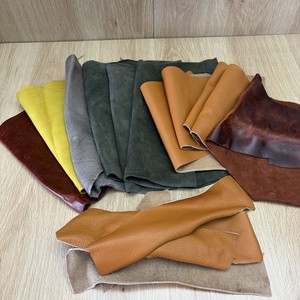 Genuine Real Leather Suede Scraps Lot for Crafting DIY Project Repurpose 1lb13oz