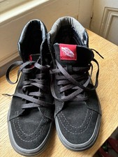 Vans Sk8-Hi Black Suede High Top Sneakers Black Mono Size UK7/EU40.5 VGC