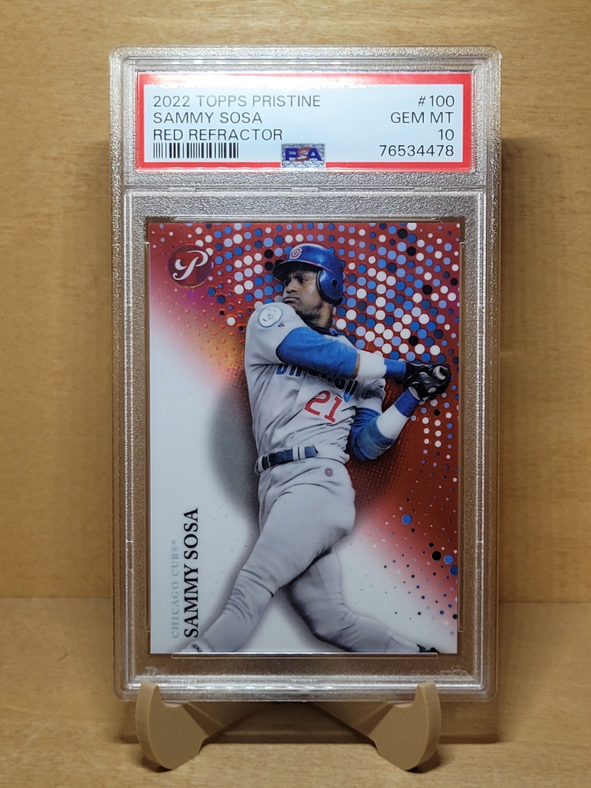 2022 Topps Pristine #100 Sammy Sosa Red /5 PSA 10 *POP 1* Chicago Cubs