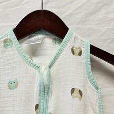 Aden  Anais Sleep Bag Kids Small White Owl Cotton Muslin Wearable Blanket 0-6M