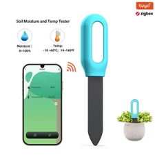 Tuya Zigbee Soil Sensor Smart Humidity Moisture Detector Temperature Meter Real 