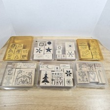 Stampin Up Stamp Set Lot Of 7 Assorted Christmas Winter Stamps