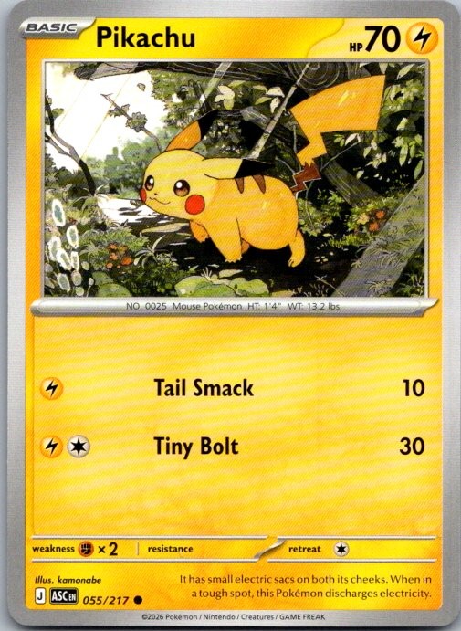 Pikachu Normal Common ME: Ascended Heroes 055/217 NM