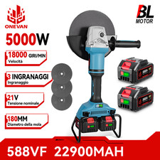 Ø180mm Smerigliatrice Angolare a batteria Taglio Rettificatrice Motore Brushless