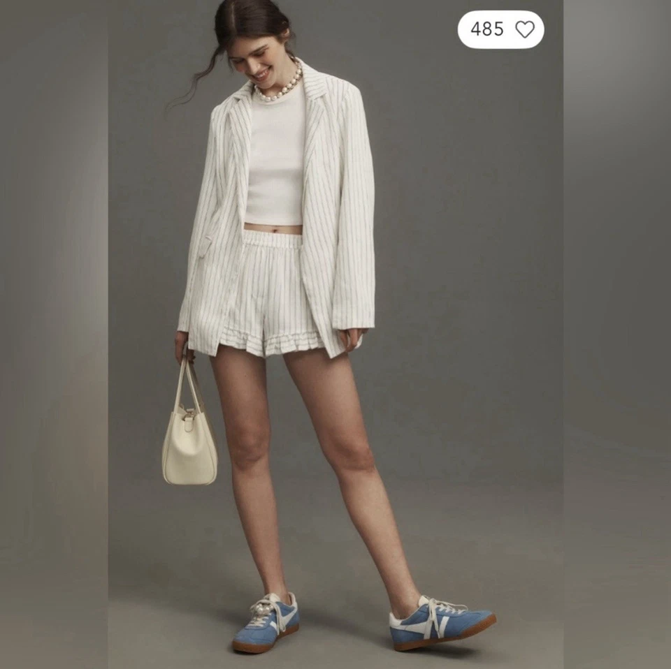 Blazer Anthropologie The Tessie de Maeve Edición a Rayas XL Nuevo con Etiquetas Foto 4 de 4