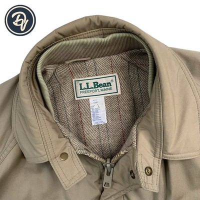 1980's Large L.L. Bean Light Brown Full Length Blanket Lined Parka Made USA