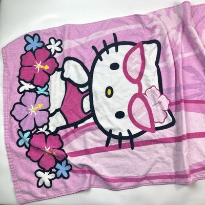 Sanrio Hello Kitty Tropical Surfboard Pink Beach Towel Kids