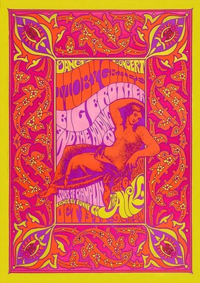 MOBY GRAPE - BIG BROTHER & THE HOLDING COMPANY - PSYCHEDELISCHES POSTER VINTAGE
