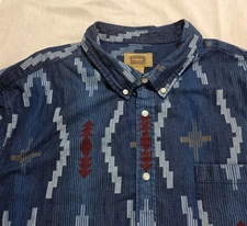 The Foundry Shirt Men's 3XL Western Denim long sleeved shirt Aztec