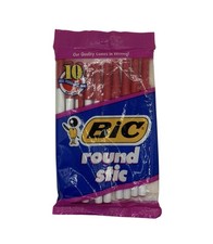 Penne Stic Rotonde Bic Vintage NOS SIGILLATE Rosso 1991 Confezione da 10 Penna a Sfera Punta Media