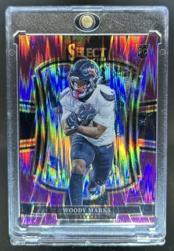 2025 Panini Select Woody Marks Premier Level RC Purple Prizm Shock #/699 Texans