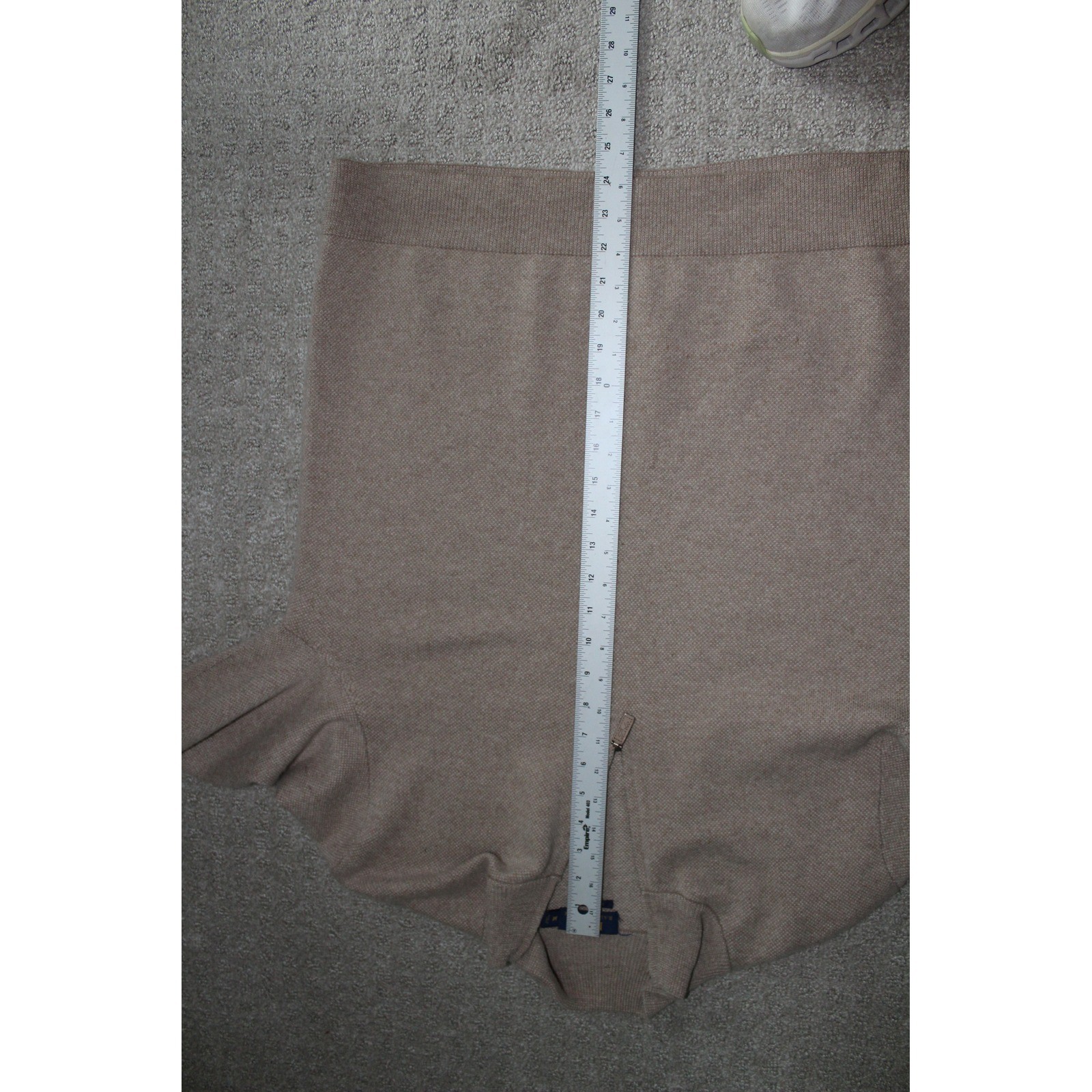 Polo Ralph Lauren Men's 100percent Cashmere Quarter Zip Sweater Tan Heather SZ Medium image 5