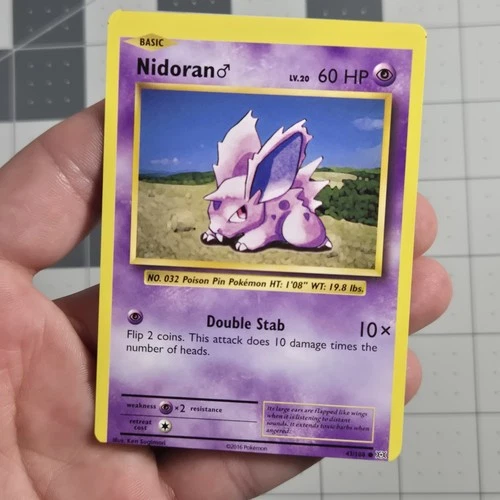 Nidoran Miscut Error Evolutions Pokemon Card 43/108