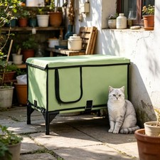 Elevated Heated Cat House with 30W Waterproof Pad  Insulation