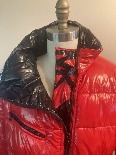 Michael Kors Women's Hooded Packable Puffer Jacket Solid Red Poly Fill Large - Picture 2 of 10