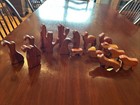 16 Piece Hand Carved Wooden Nativity Set Figures Wood 4” Unique Roanoke VA — photo 1