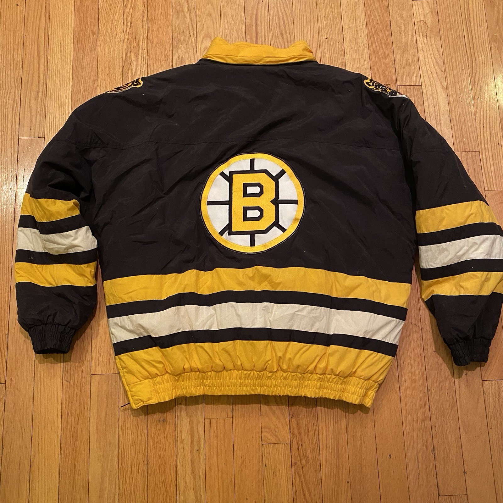 Vtg 90s Apex One Boston Bruins Pullover Jacket Men’s Large 1/4 Zip