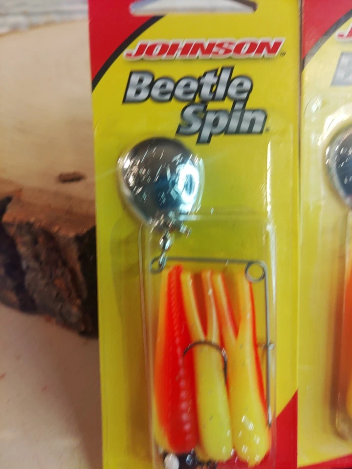 Комбинированная приманка Johnson Beetle Spin оранжевая и желтая Bsvp 1/8 унции 2 упаковки - Изображение 2 из 4