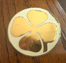 Vintage Alfa Romeo Clover Leaf Badge Emblem Quadrifoglio Racing Brass 2.75 Inch