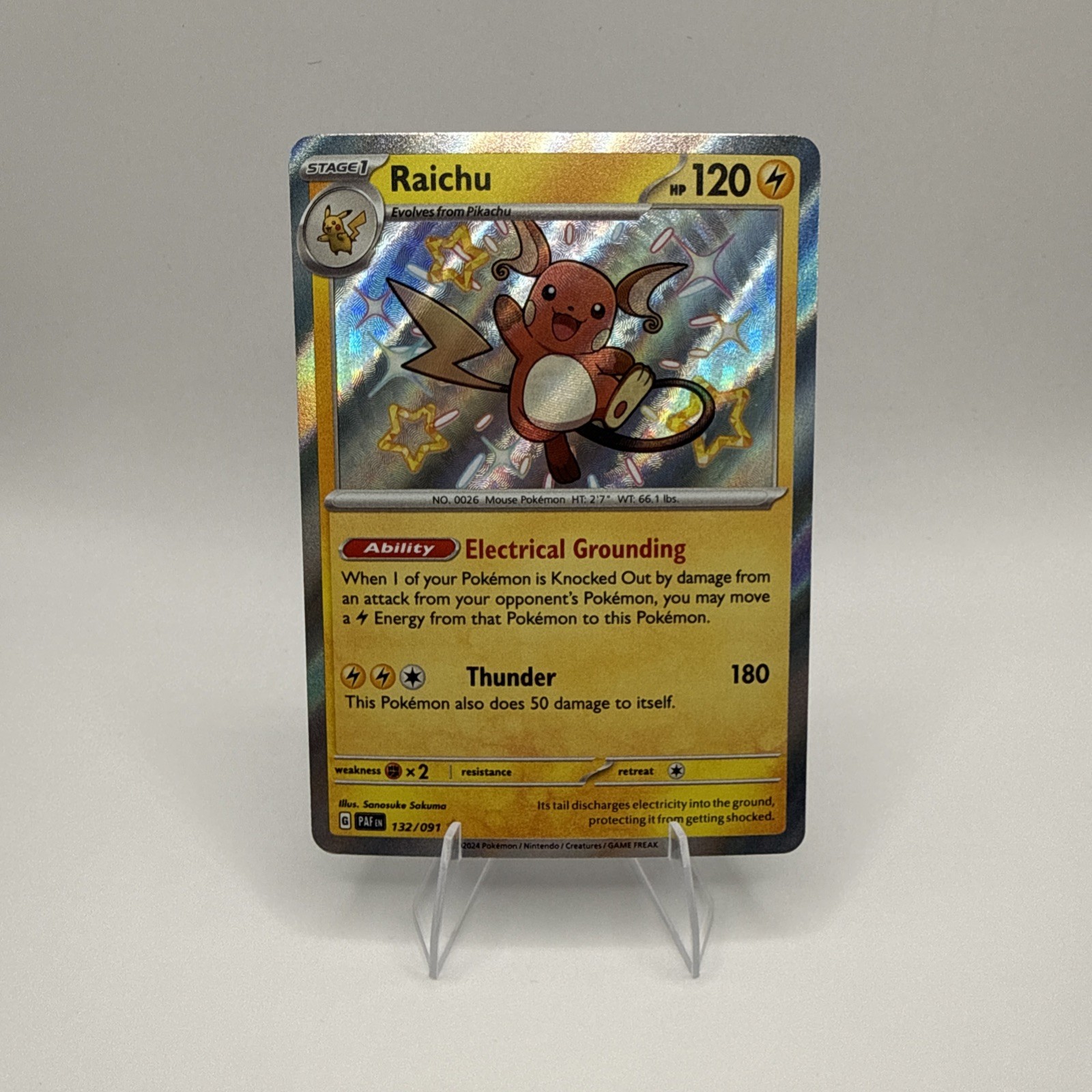 Raichu 132/091 SV: Paldean Fates Holo