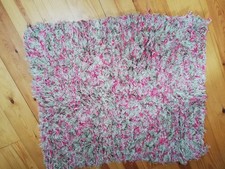 PIĘKNY RĘCZNIE ROBIONY WEŁNIANY DYWAN Z WEŁNY SHABBY CHIC.. ROZMIAR 30" X 32".. WYSYŁKA NASTĘPNEGO DNIA