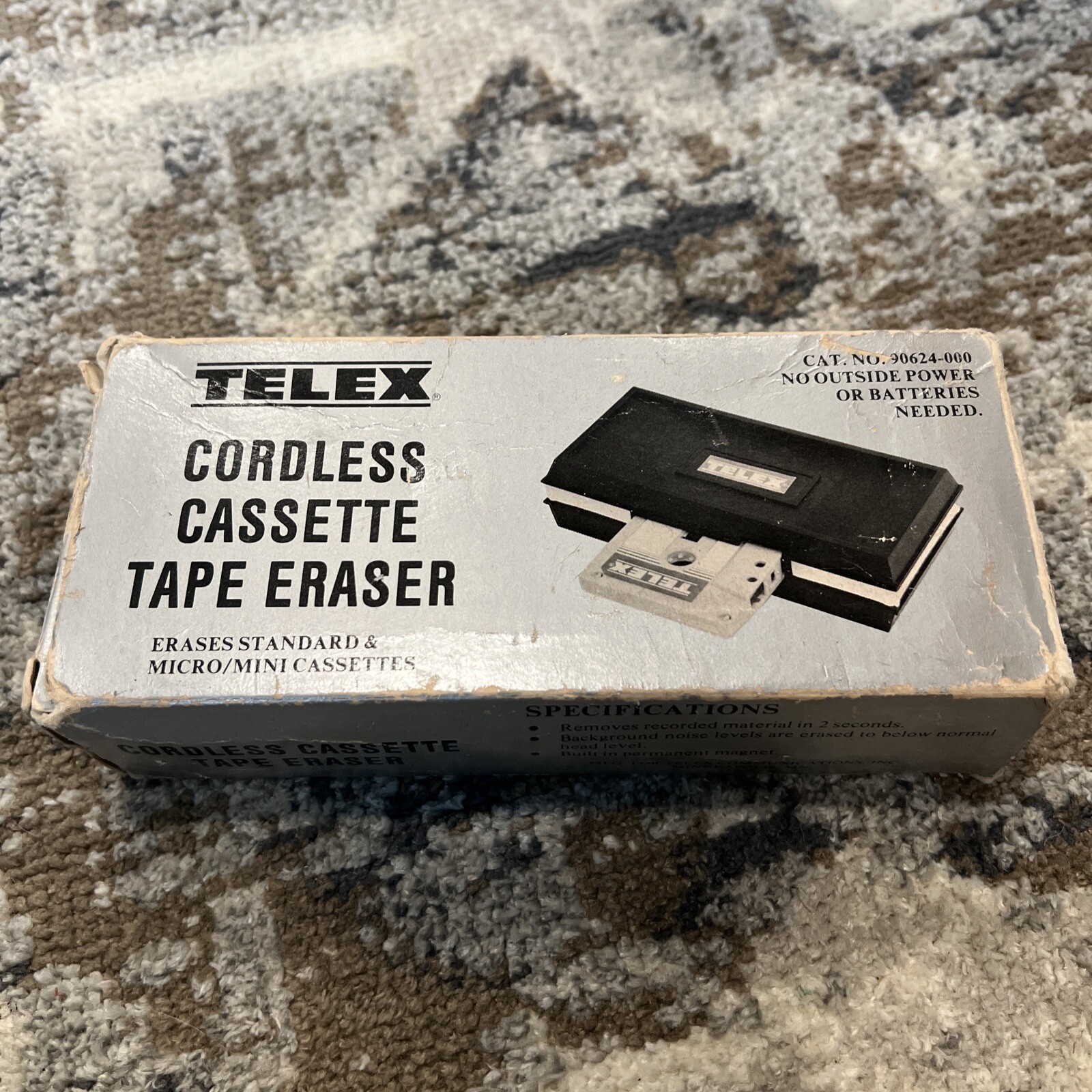 Vtg Audio Cassette Tape Eraser TELEX 90624000 Standard Micro/Mini