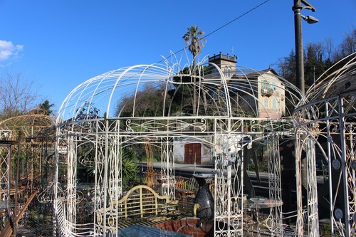 GAZEBO ROTONDO IN FERRO BATTUTO A MANO - ARTIGIANALE!!! 4,5MT. - Foto 5 di 5