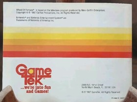 Lot Of Nes Manuals Game Tek: Classic Concentration, Wheel Of Fortune, Wheel...
