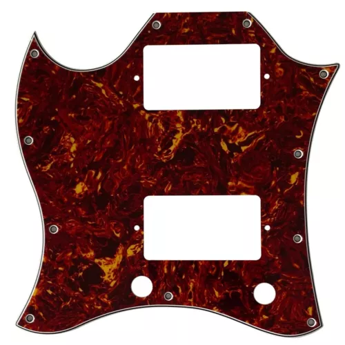 4 Ply Guitar Pickguard For US Gibson SG Standard Lefth Full Face,Red Tortoise