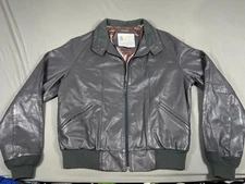 London Fog Jacket Mens 44R Brown Acetate Long Raglan Sleeve Outerwear Full Zip