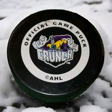 SYRACUSE CRUNCH AHL OFFICIAL GAME PUCK INGLASCO MADE IN CANADA 🇨🇦 