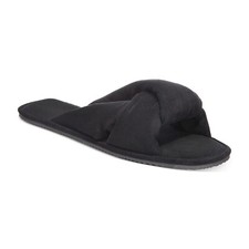 Alfani Twisted Stuffed Slippers XL 11-12 NWT 34.99 MicroSuede Black CatAndCo
