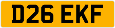 DEREK DELS DEEK DELBERT DERIK 3X3 PRIVATE REGISTRATION CAR NUMBER PLATE D26 EKF