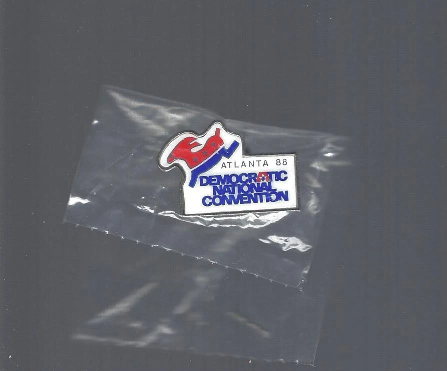 1988 DEMOCRATIC NATIONAL CONVENTION DONKEY LOGO DESIGN BADGE - MIP - DUKAKIS - Photo 1/1