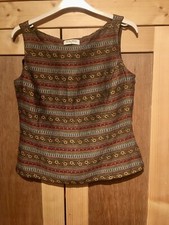 Kaliko Gorgeous Vintage Linen Mix Bronze/red Top,size10