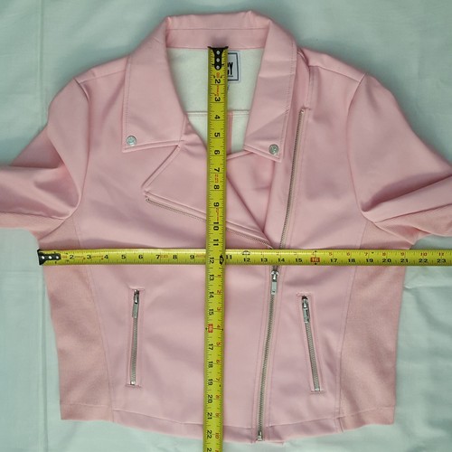 NWT Juicy by Juicy Couture Pink Faux Leather Women's XXL Asymmetric Zip Jacket - Picture 22 of 23