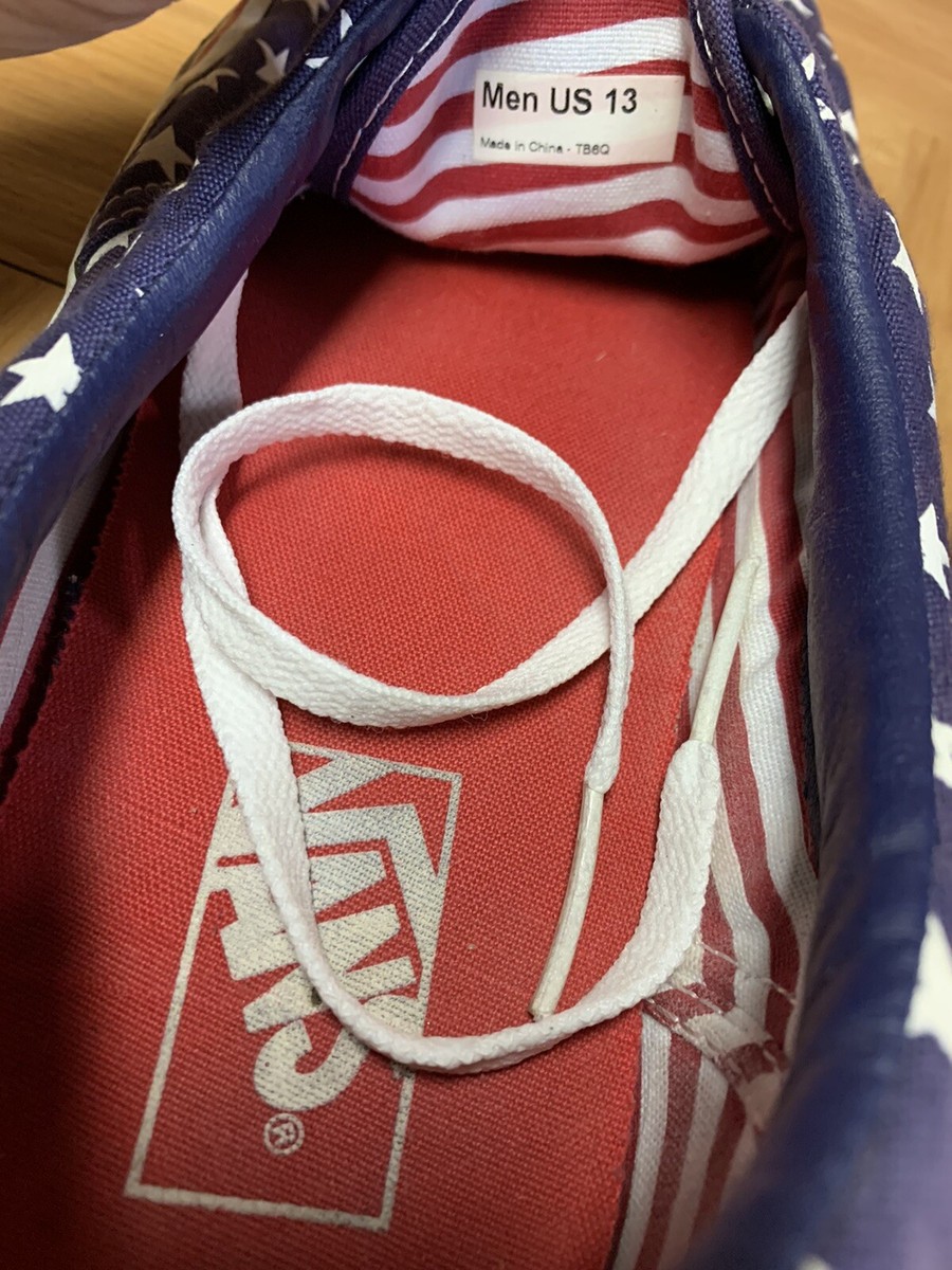 RARE🔥 VANS Era Stars & Stripes Patriot Blue White Red Sz 13 Men's