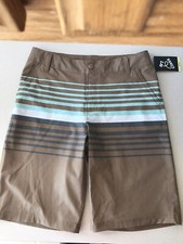Boys' Striped Print Swimtrunks - art class - UPF 50 - Army Green Sz:18