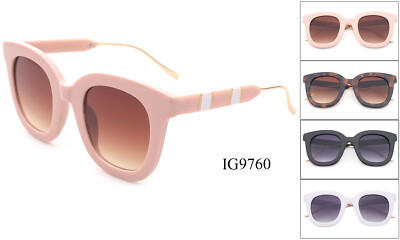 Oversized Round Vintage Frame Fashion Sunglasses for Women Gold Metal Tips