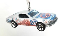 Diecast Christmas Ornament for Ford Mustang Mach I Silver Peace